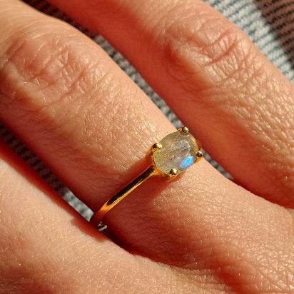 Anillo Lyra – Labradorita